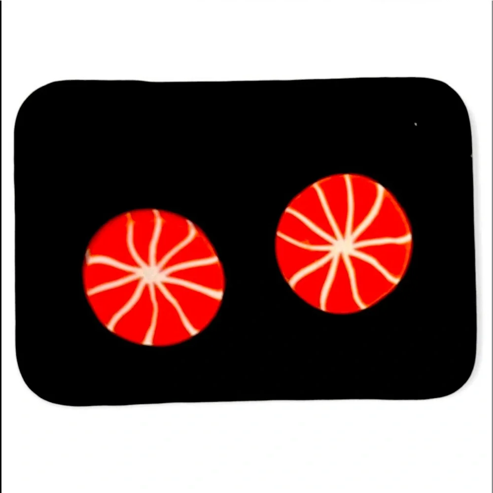 New Artisan Cantaloupe Slices Polymer Clay Sterling Silver Stud Earrings